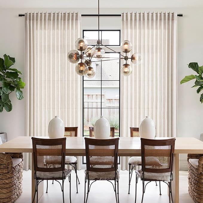 Short Beige Linen Curtains for Kitchen Bathroom 40 Inches Long 2 Panels Set Back Tab Rod Pocket Semi Sheer Light Filtering Drapes for Farmhouse Cafe Lightweight Small Basement Window Curtain W52xL40