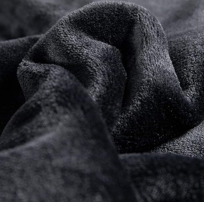 TASTHROW Large Flannel Fleece Throw Blanket, 90×90 Inch - Cozy Lightweight Thick Blanket - All Seasons Suitable for Women, Men and Kids (Black)