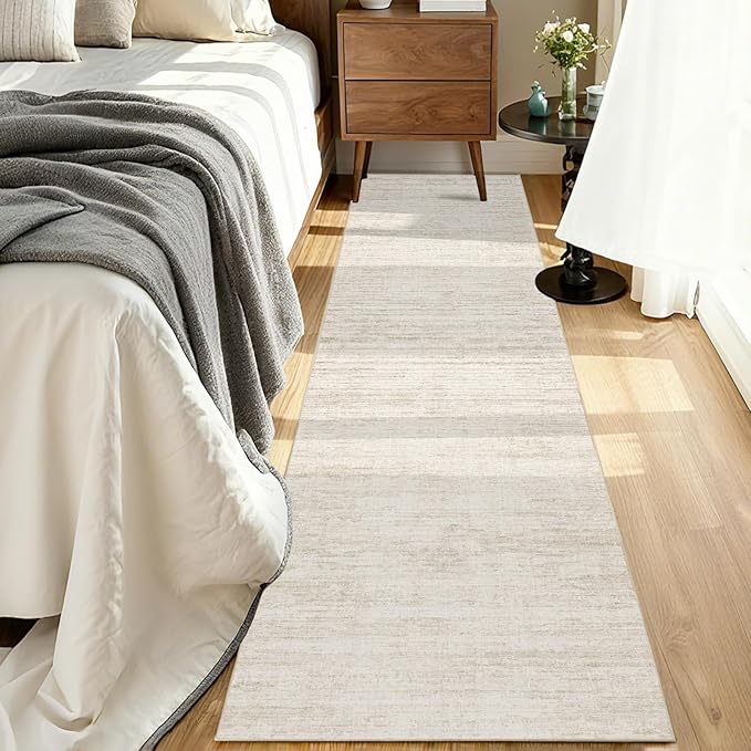Runners for Hallways 2x8 Kitchen Runner Rugs，Modern Abstract Rug Runners for Entryway，Stain Resistant Washable Runner Rug Non-Slip 8ft Carpet Rug for Bedroom Living Laundry Room（Beige,2'x8'）