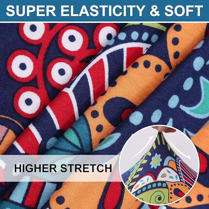 Smiry Printed Couch Cushion Covers, Stretch Soft Couch Covers for Sofa, Washable Non-Slip Sofa Slipcover Furniture Protector for Indoor and Outdoor (2 Pack, Blue Green)