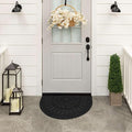 Mohawk Home Entryway Door Mat 2' X 3' All Weather Outdoor Non Slip Recycled Rubber Doormat, Rope Impressions Black