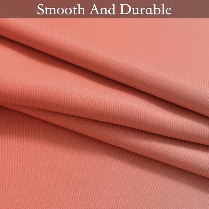 SimpleHome Ombre Room Darkening Curtains for Living Room, Light Blocking Gradient Coral to Greyish White Thermal Insulated Grommet Window Curtains/Drapes for Bedroom, 2 Panels, 52x84 inches Length