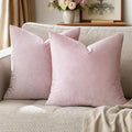 GIGIZAZA Decorative Couch Throw Pillow Covers,Set of 2 Sweet Lilac Square Pillow Cushion Covers 22x22,Pillow Cases Velvet Pillow Covers