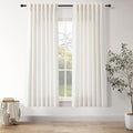 Nanspring Ivory White Linen Curtains 63 Inches Long for Living Room Back Tab Pocket Natural Light Filtering Privacy Translucent Ivory White Cotton Texture 52X63, 2 Panels