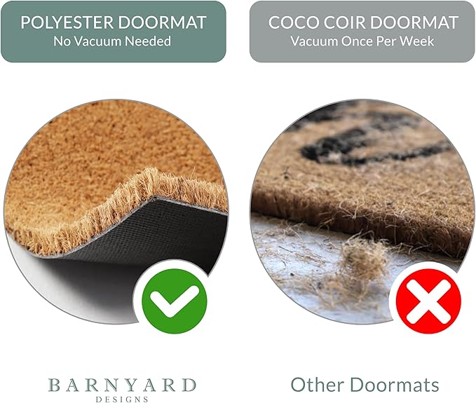 Barnyard Designs Doormat Welcome Mat for Outdoors, Large Front Door Entrance Mat, Brown (Hello, 30x17)