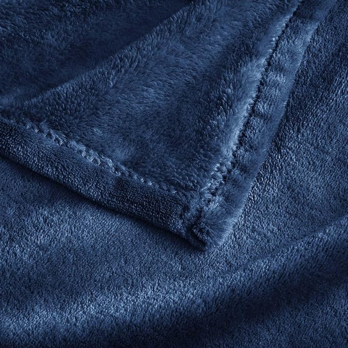 BEDELITE Big Fleece Blanket - 120" x 120" (10' x 10'), Super Soft Fluffy Fuzzy Oversized King Blanket for Bed, Couch, Sofa, Camping, Fits Whole Family, Navy Blue