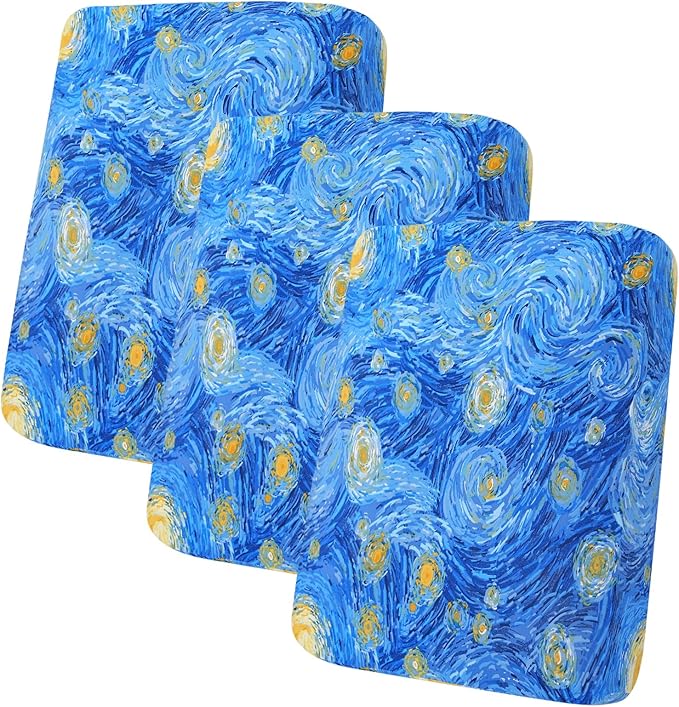 hyha Printed Couch Cushion Covers, Floral Sofa Covers Washable for 3 Cushion Couch, Stretch Pattern Outdoor Cushion Covers for Patio Furniture with Elastic Bottom(3 Packs, Starry Sky)
