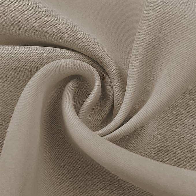 NICETOWN Taupe Blackout Curtains Panels for Bedroom, 2 Panels, 52 x 92 Inch, 3 Pass Microfiber Noise Reducing Thermal Insulated Solid Ring Top Blackout Window Drapes