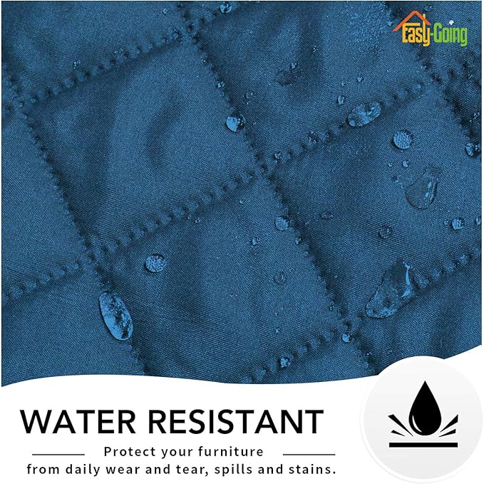 Easy-Going Oversized Recliner Cover Reversible Couch Cover Sofa Cover for Living Room Water Resistant Furniture Protector with Elastic Straps for Pets Dog(Oversized Recliner, Peacock Blue/Beige)