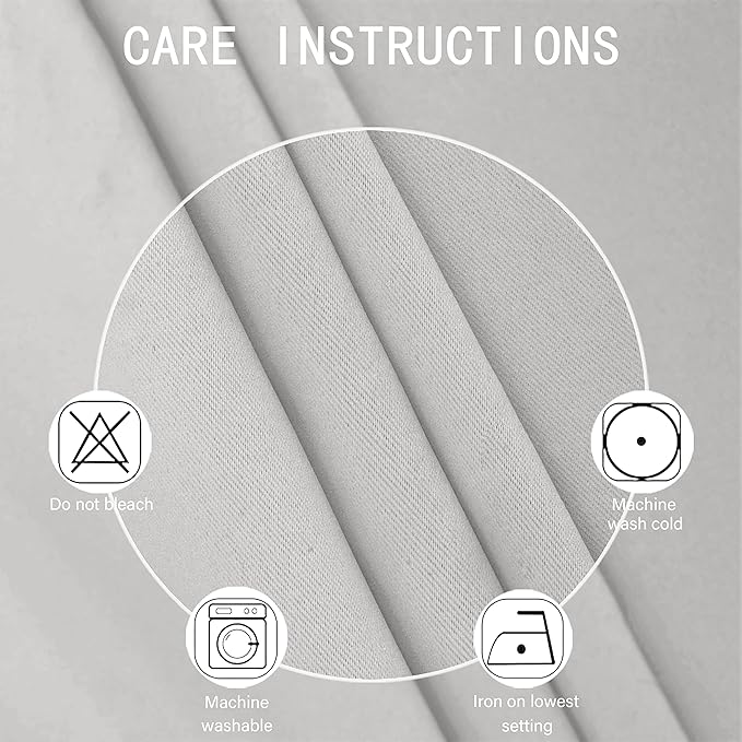 LEMOMO Blackout Curtains 52 x 84 inch/Light Grey Curtains Set of 2 Panels/Thermal Insulated Room Darkening Bedroom Curtains