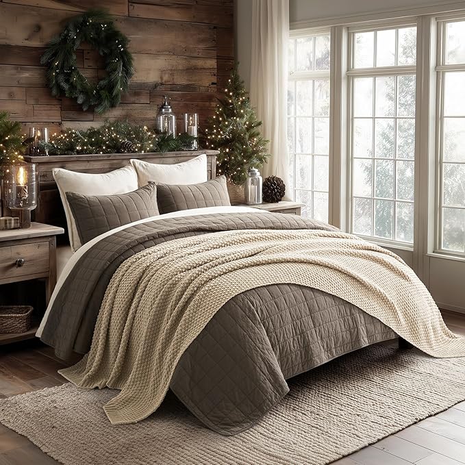 EVERGRACEHOME Chunky Chenille Knit Throw Blanket for Couch, Soft Luxurious Oversized Queen Moss Stitch Blanket for Bed, Cozy Farmhouse Knitted Throw for Sofa, Sand Dune, 90" x 90"