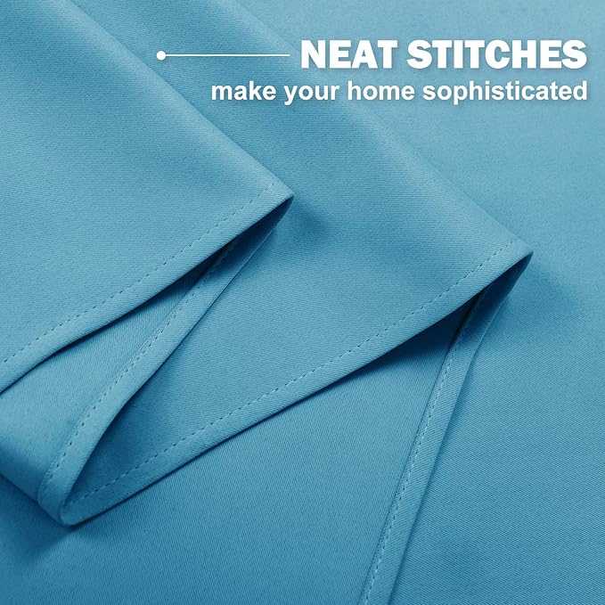 NICETOWN Thermal Insulated Blackout Window Curtains - Energy Efficient Home Decor Grommet-Top Short Curtains for Bedroom (42 by 36 1.2 inches Header, Teal Blue, 2 Packs)
