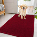 OLANLY Dog Door Mat for Muddy Paws 44x32, Absorbs Moisture and Dirt, Absorbent Non-Slip Washable Doormat, Quick Dry Chenille Mud Mat for Dogs, Entry Indoor Entryway Carpet for Inside Floor, Red
