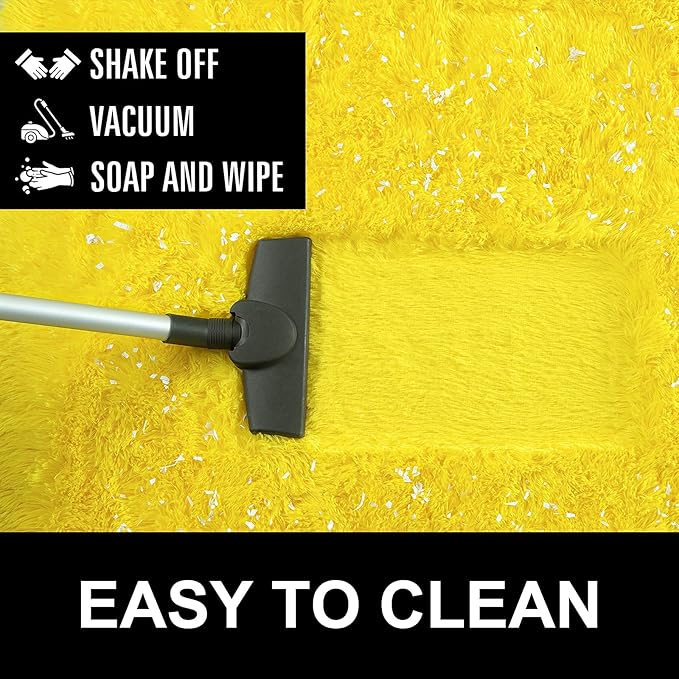 LOCHAS Ultra Soft Indoor Modern Area Rugs Fluffy Living Room Carpets for Children Bedroom Home Decor Nursery Rug 6x9 Feet, Yellow