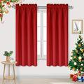 DWCN Red Room Darkening Blackout Curtains - Rod Pocket Thermal Insulated Privacy Energy Saving Window Curtain Drapes 42x 72 inch Length, Set of 2 Bedroom Living Room Curtains