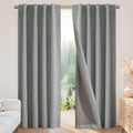 Joydeco Blackout Curtains for Bedroom - 120 Inch Long 100% Light Blocking 2 Panels Light Grey Drapes, Thermal Insulated Room Darkening Curtains, Linen Textured for Living Room, Rod Pocket & Back Tabs