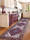 Runner Rug for Hallways – Burgundy, 2'6"x12' Washable Non Slip