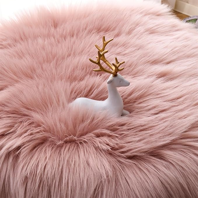 Arbosofe Ultra Soft Faux Fur Rug, Area Rugs, Pink Fluffy Shaggy Fur Rug for Bedroom & Living Room, Kids Room Decor, 2 x 6 Feet Rectangular