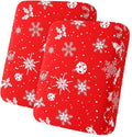 hyha Printed Couch Cushion Covers, Floral Sofa Covers Washable for 2 Cushion Couch, Stretch Pattern Outdoor Cushion Covers for Patio Furniture with Elastic Bottom(2 Packs, Snowflake Bell)