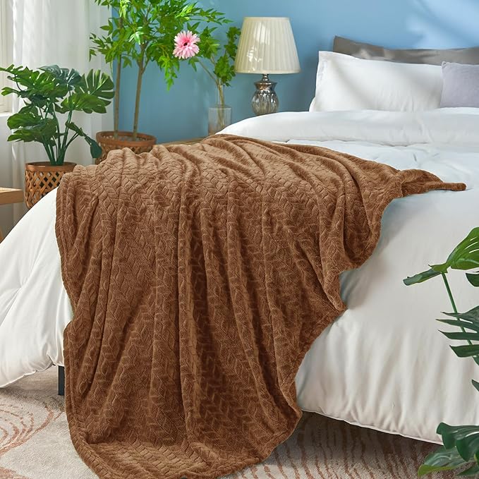 inhand Fleece Twin Blanket for Bed Chocolate Brown Throw Blanket for Couch Super Soft Cozy Warm Blankets and Throws Lightweight Fuzzy Large Blanket for Sofa Bed Office,60x90 inches
