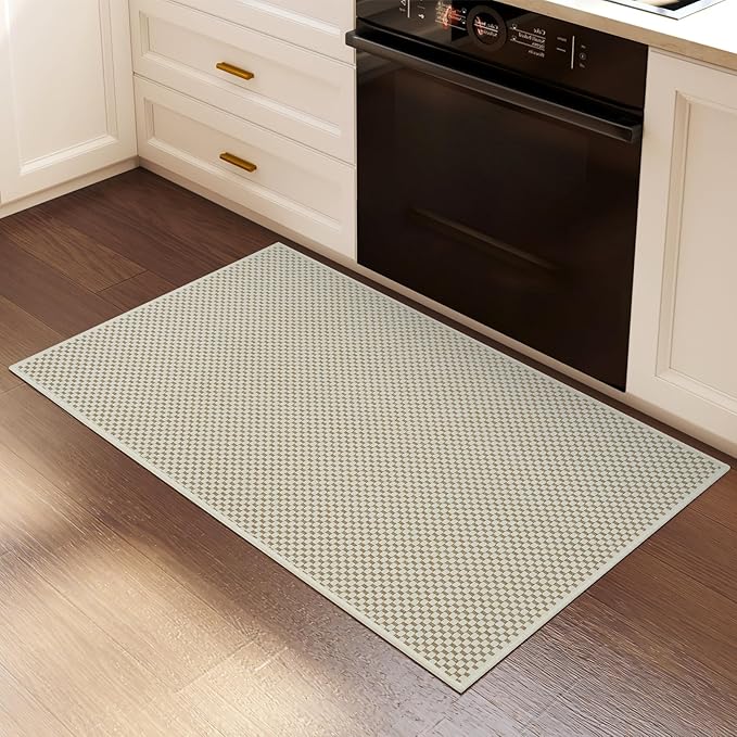 YDKGL 2x3 ft Indoor Door Mat Entryway Rug Non Slip Boho Woven Washable Small Area Rugs Runner, Front Entry Rug Entrance Doormat for Hall Porch Bathroom Kitchen Bedroom, Easy Clean, Beige 24"x36"