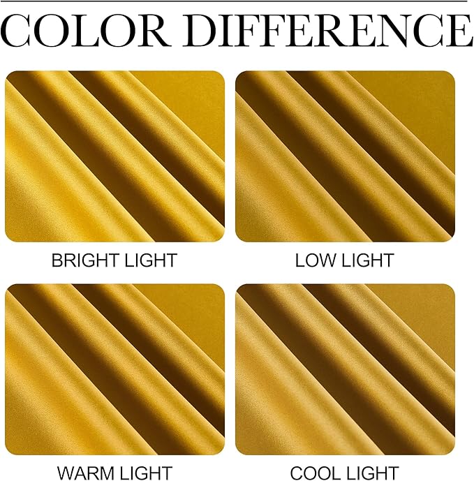 NICETOWN Gold Blackout Cafe Faux Silk Curtains for Small Windows, 42" Wide by 63" Long, 2 Panels, Grommet Privacy Blackout Satin Drapes for Home Decoration