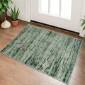 Lansny Modern Abstract Entryway Rug Indoor 2x3 Washable Rug Non-Slip Soft Small Area Rug Forest Green Kitchen Mats Thin Print Faux Wool Floor Carpet Throw Rugs for Entrance Bedroom