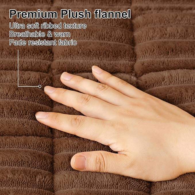Smiry Couch Cover for Dogs Washable, Non Slip Fuzzy Pet Couch Covers for 3 Cushion Sofa Pet Friendly, Thick Soft Sofa Slipcovers Cushion Protector (Brown, 27.6" x 47")