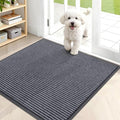 OLANLY Front Door Mat Indoor Outdoor Entrance, Waterproof Heavy Duty Doormat, Fade Resistant, Low Profile, Easy Clean Patio Porch Welcome Floor Mats for Entry, 35x30, Grey