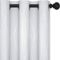 Deconovo Living Room Curtains, Room Darkening Drapes, Thermal Insulated Soundproof Grommet Drape, Silver Wave Dots Print, 42 x 84 Inch, Machine Washable Window Panels for Bedroom Office, Set of 2