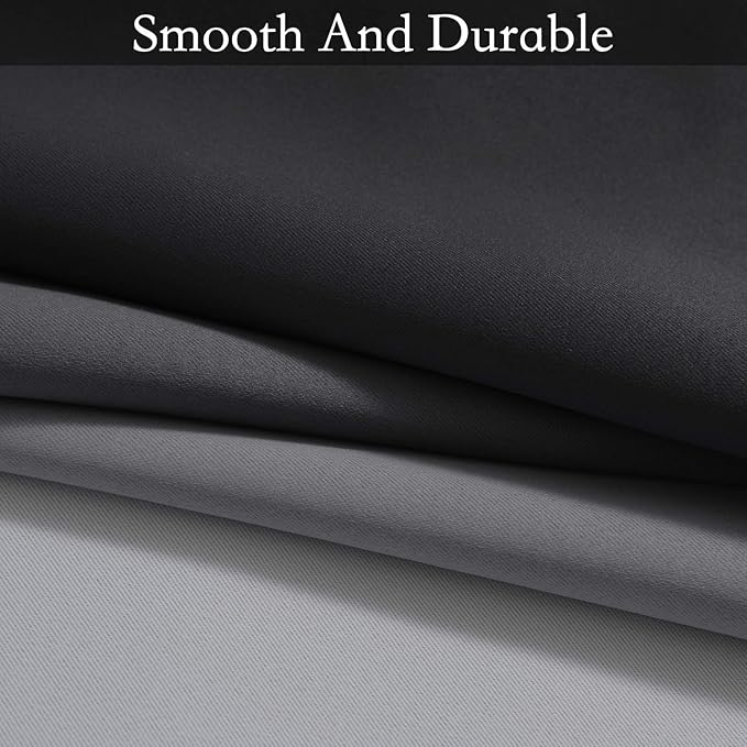 SimpleHome Ombre Room Darkening Curtains for Living Room, Light Blocking Gradient Black to Grey White Thick Thermal Insulated Grommet Window Curtains/Drapes for Bedroom, 2 Panels, 52x72 inches Length