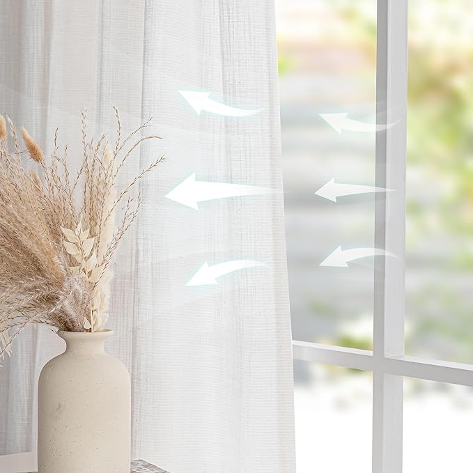 Curtain Panel, 90 Inch Beige Light-Filtering Cotton Blend