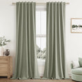 Sage Green 100% Blackout Curtains 84 Inch Length 2 Panels Set for Living Room Bedroom Back Tab Thermal Insulated Black Out Linen Drapes Room Darkening Window Curtains 40 Wide