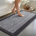 48x24 Long Bathroom Rugs Washable Non Slip, Dark Grey Bath Mat for Bathroom Floor Tub, Soft Absorbent Quick Dry Mats for Shower, Bathtub,Home Decor