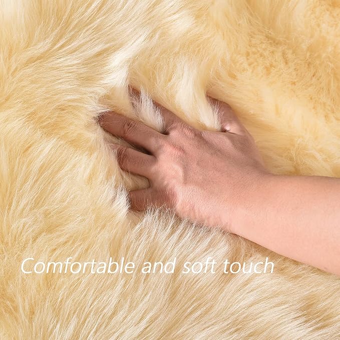 Latepis Yellow Area 5x8 Rugs Fluffy Faux Fur Washable Rug for Living Room Fuzzy Plush Rugs Luxury Home Décor, Rectangle