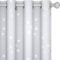 Deconovo Designer Series Silver Cubic Print Room Darkening Curtains for Living Room Bedroom Office, Greyish White, 52W x 95L Inch, 2 Panels