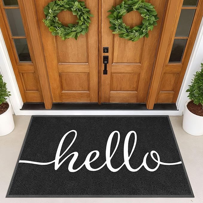 EARTHALL Funny Hello Mats Outside/Inside 71"x47", Front Door Mat Outdoor Entrance, Indoor Outdoor Mats for Home Entrance, Funny Doormat Outside/Inside Entry, Front Porch Decor for Farmhouse