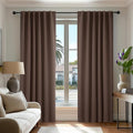 Deconovo Blackout Curtains, Thermal Insulated, W52 x L108 2 Panels, Back Tab, Machine Washable, Room-Darkening Drapes for Bedroom/Living Room Brown
