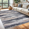 Lansny Modern Abstract 6x9 Machine Washable Living Room Rug Non-Slip Soft Bedroom Area Rug Grey Black Multi Ultra Thin Print Faux Wool Floor Carpet Throw Rugs for Nursery Playroom Dining Room Indoor