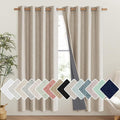 NICETOWN Oatmeal Bedroom Full Blackout Linen Curtain Panels Set of 2, 52" by 72", Thick Insulated Classic Grommet Blackout Draperies with White Thermal Insulated Liner for Windows