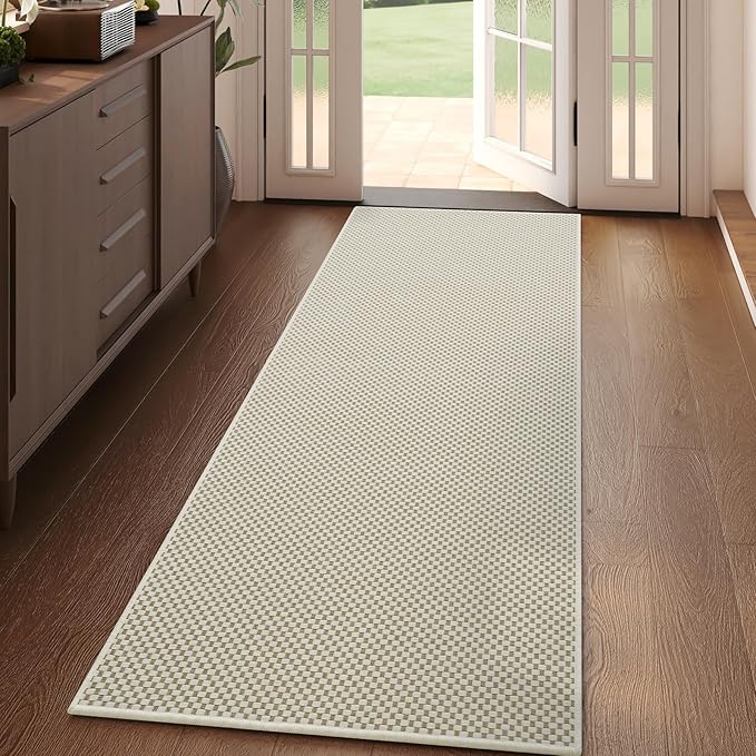 YDKGL 2x5 ft Hallway Runner Rug Boho Woven Washable Long Kitchen Runner Rugs Mat Non Slip, Soft Entryway Laundry Hall Runner Floor Carpet for Indoor Backdoor Bedroom Kitchen Living Room, Beige