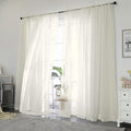 OWENIE Sheer Curtains 84 Inches Long 2 Panels Set, Ivory Sheer Curtain for Living Room Bedroom, Modern Voile Filmy Rod Pocket Curtains & Drapes, 2 Pcs, Each 59 W x 84L Inch, Ivory
