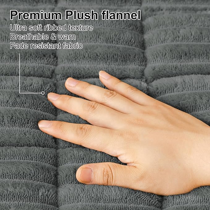Smiry Couch Cover for Dogs Washable, Non Slip Fuzzy Pet Couch Covers for 3 Cushion Sofa Pet Friendly, Thick Soft Sofa Slipcovers Cushion Protector (Dark Grey, 27.6" x 70.9")