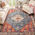 SERISSA 5x7 Boho Tribal Area Rug, Washable Large Rugs for Living Room, Ultra Soft Non-Slip Bedroom Rug Print Distressed Vintage Farmhouse Carpet Rug for Dining Room Dorm Office Home Decor