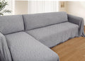 HOMERILLA Sectional Couch Covers for Sectional Sofa L Shaped Sofa Cover Blanket 2 Pieces L Shape Furniture Protector for Pets Dogs (Light Grey, XX-Large)