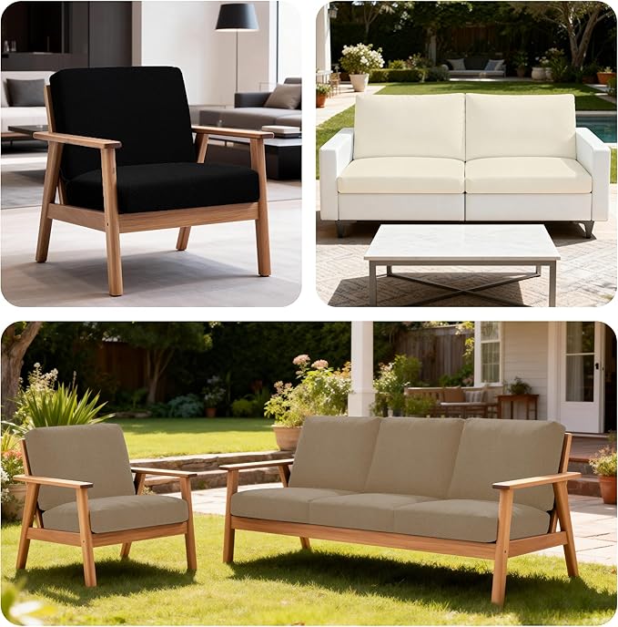 4Pcs Patio Stretch Cushion Covers,Outdoor Sofa Replacement Cover Slipcovers for Patio Furniture Cushion Covers, Washable Reusable Furniture Protector