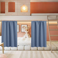 RYB HOME Basement Bathroom Kitchen Cafe Blackout Privacy Curtains, Short Insulating Light UV Heat Blocking Privacy Curtain Tiers for Laundry Room, Width 34 by Length 30, Stone Blue, 2 Panels