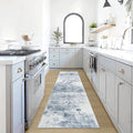 2'6''x8' Runner Rugs Washable Rug: Modern Abstract Living Room Rug Soft Anti-Skid Thin Carpet Indoor Floor Non-Shedding Carpets for Bedroom Dining Room Farmhouse Nursery Home Office - Blue White