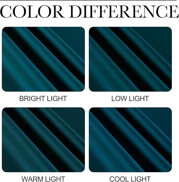 NICETOWN Faux Silk Teal Curtains & Drapes for Bedroom, Grommet Top Thermal Insulated Room Darkening Energy Saving Privacy Drapes for Nursery, 2 Panels, W52 x L63