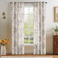 jinchan Linen Floral Curtains 84 Inch Length for Living Room Bedroom Light Filtering Farmhouse Peony Flower Drapes Rustic Window Curtain Set Rod Pocket Back Tab 2 Panels Black